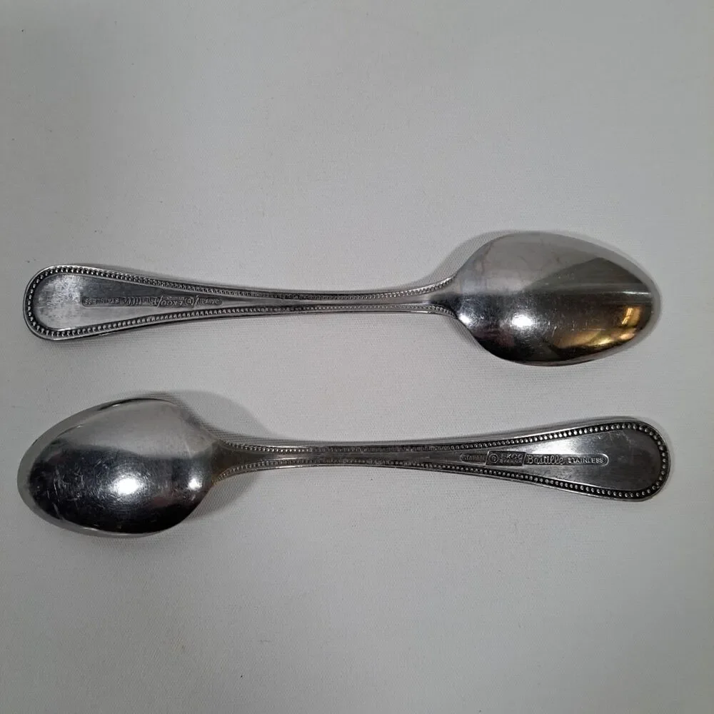 EKCO Eterna Bastille Stainless Lot 2 Spoons Flatware Japan Vintage Replacement